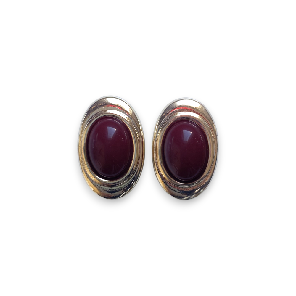Oval Formlu Retro Küpe