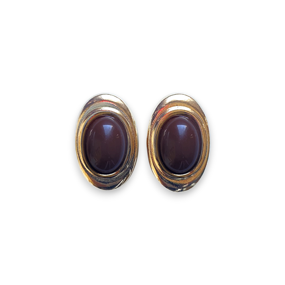 Oval Formlu Retro Küpe