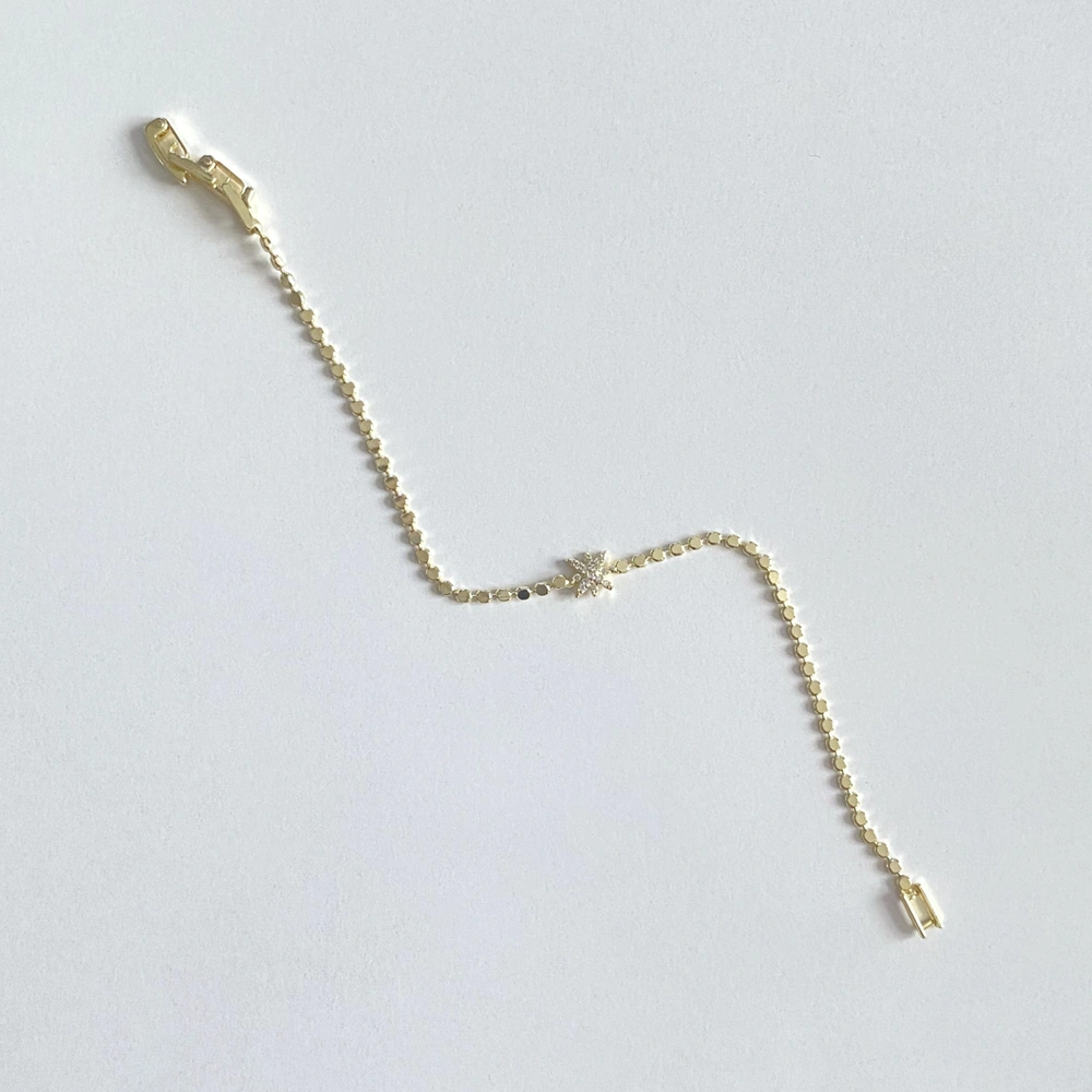 Minimal Taşlı Ezme Kutup Yıldızı Bileklik