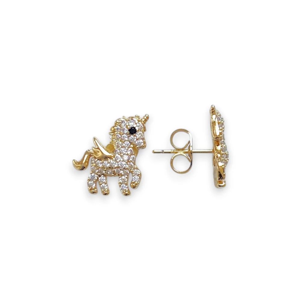 Taşlı Unicorn Çocuk Küpe